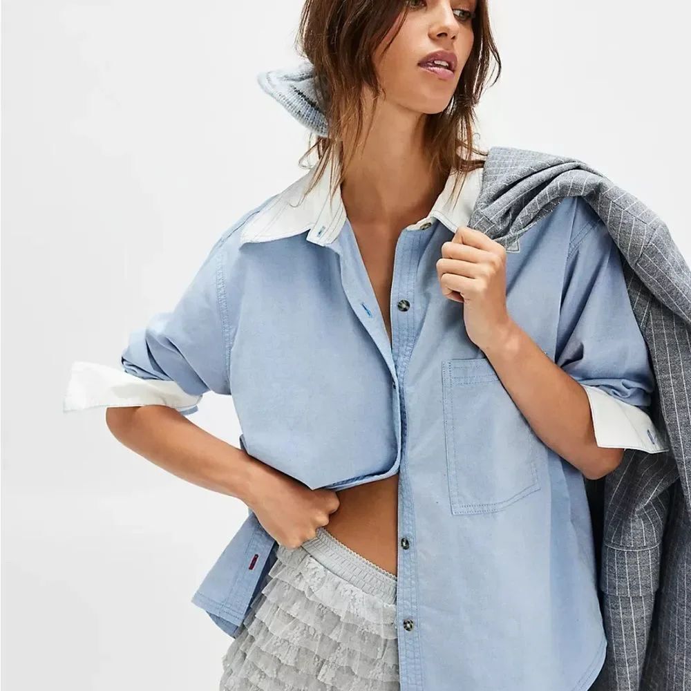 We The Free Tommy Oxford Shirt in blue XS